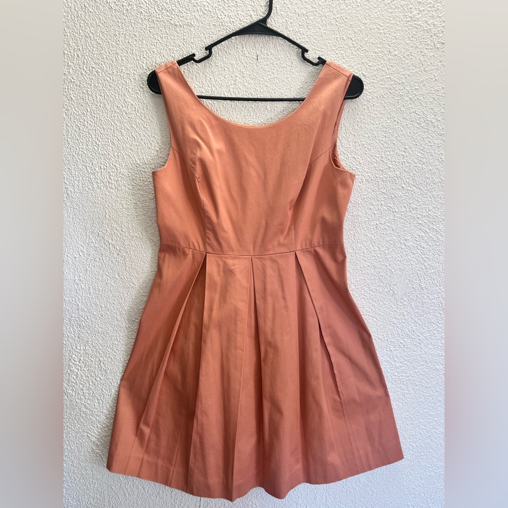 Forever 21 Orange Pleated A-Line Sundress